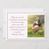 Schöne Tochter von Mama Gedicht Custom Foto Karte (Vorderseite)