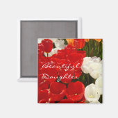 Schöne Tochtermagneten rote Tulpe-Blumen Magnet (Vorderseite/Rückseite)