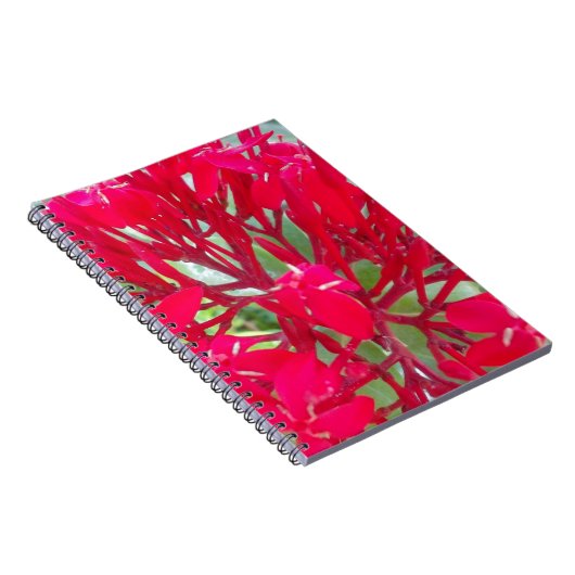 Schöne Toll rote Blumen Notizbuch Notizblock (Rechte Seite)