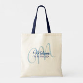 Schöne Tote Tasche mit ihrem Namen und ihrer Anfän (Rückseite)