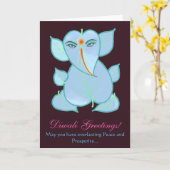 Schöne traditionelle Diwali Grüße Karte (Gelbe Blume)