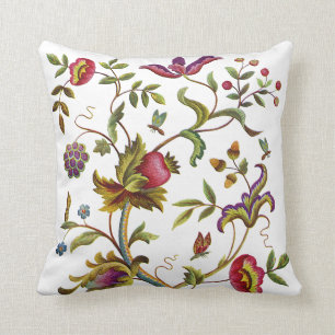 Schöne traditionelle Jacobean Crewel-Stickerei Kissen