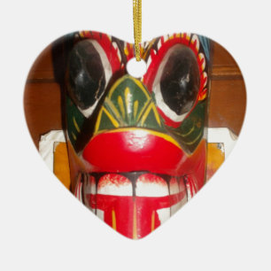 Schöne traditionelle sri-lankische Feuermasken-Kun Keramik Ornament