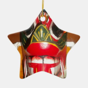 Schöne traditionelle sri-lankische Feuermasken-Kun Keramik Ornament