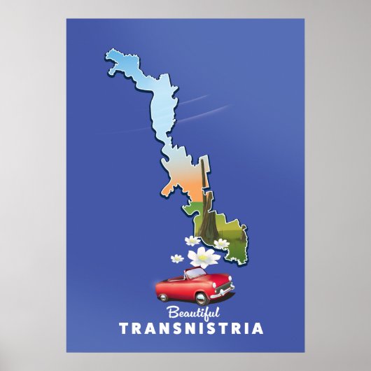 Schöne Transnistrien-Karte Poster (Vorne)