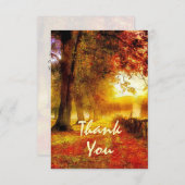 Schöne Trasse Herbst farbenfrohe Bäume Hochzeit im Dankeskarte (Vorne/Hinten)