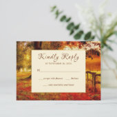 Schöne Trasse Herbst farbenfrohe Bäume Hochzeit im RSVP Karte (Stehend Vorderseite)