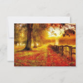 Schöne Trasse Herbst farbenfrohe Bäume Hochzeit im RSVP Karte (Rückseite)