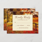 Schöne Trasse Herbst farbenfrohe Bäume Hochzeit im RSVP Karte (Vorne/Hinten)