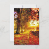 Schöne Trasse Herbst farbenfrohe Bäume Hochzeit im RSVP Karte (Rückseite)