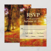 Schöne Trasse Herbst farbenfrohe Bäume Hochzeit im RSVP Karte (Vorne/Hinten)