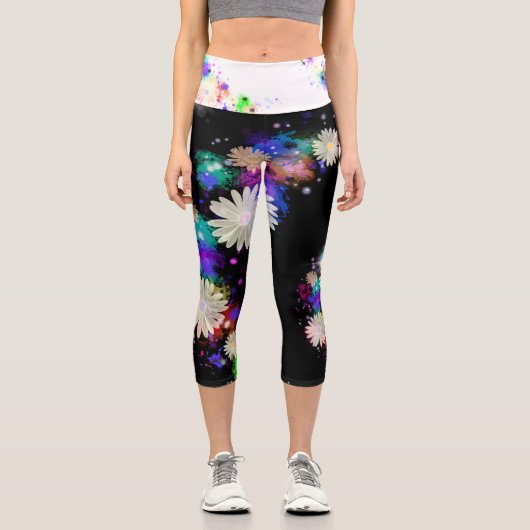 Schöne Träume Moderne Moderne Wirbel Aquarell Capri Leggings (Vorderseite)