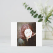Schöne traurige Frau Postkarte (Stehend Vorderseite)