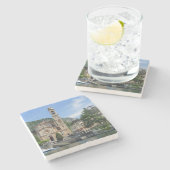 Schöne Tremezzo See Como Italien Steinuntersetzer (Seitenansicht)