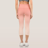 Schöne trendige abstrakte Korallenrosa Capri Leggings (Rückseite)