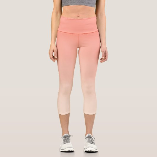 Schöne trendige abstrakte Korallenrosa Capri Leggings (Vorderseite)