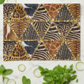 Schöne trendige Dreieck-Imitate Tierpelzprint Handtuch (Gefaltet)