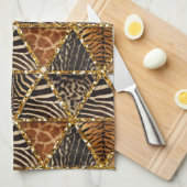 Schöne trendige Dreieck-Imitate Tierpelzprint Handtuch (Viertel Falte)