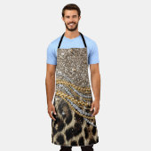 Schöne trendige Leoparden Imitate Tierdruck Schürze (Getragen)