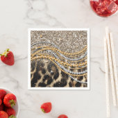 Schöne trendige Leoparden Imitate Tierdruck Serviette (Beispiel)