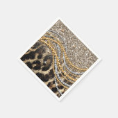 Schöne trendige Leoparden Imitate Tierdruck Serviette (Ecke)