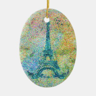 Schöne trendige Mädchen Vintage Eiffelturm Frankre Keramikornament
