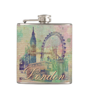 Schöne trendige Vintage Londoner Sehenswürdigkei Flachmann