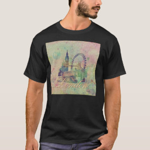 Schöne trendige Vintage Londoner Sehenswürdigkei T-Shirt