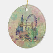 Schöne trendige Vintage Londoner Sehenswürdigkeite Keramikornament (Links)