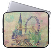 Schöne trendige Vintage Londoner Sehenswürdigkeite Laptopschutzhülle (Vorderseite)