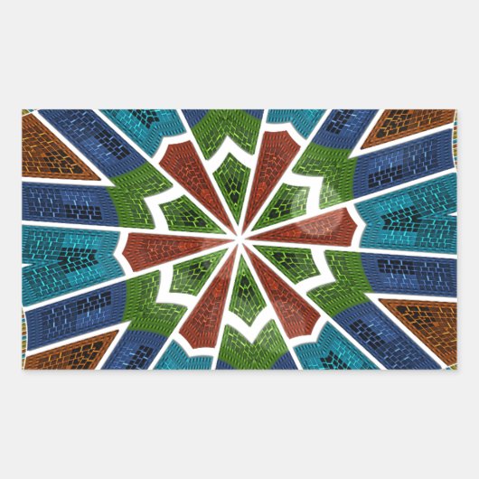 Schöne trendy asiatische Textil Design Kunst druck Rechteckiger Aufkleber (Vorderseite)