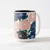 Schöne trendy Blume Zweifarbige Tasse (VorderseiteRechts)