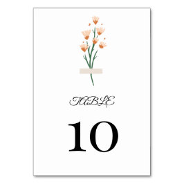 Schöne trendy Pink Wasserfarbe Wildblume Tischnummer