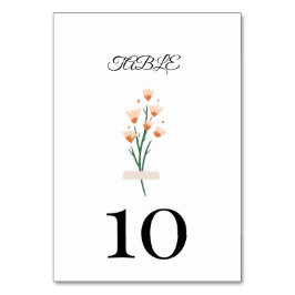 Schöne trendy Pink Wasserfarbe Wildblume Tischnummer