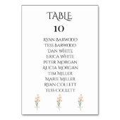 Schöne trendy Pink Wasserfarbe Wildblume Tischnummer (Rückseite)