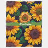 Schöne Trendy Sonnenblumensammlung Fleecedecke (Vorderseite)