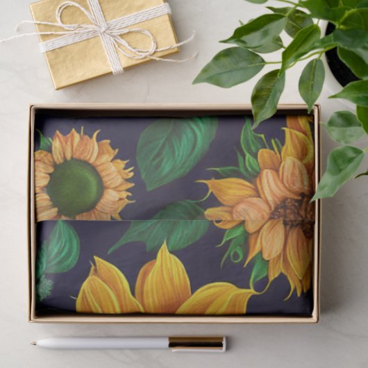 Schöne Trendy Sonnenblumensammlung Seidenpapier (Geschenk)