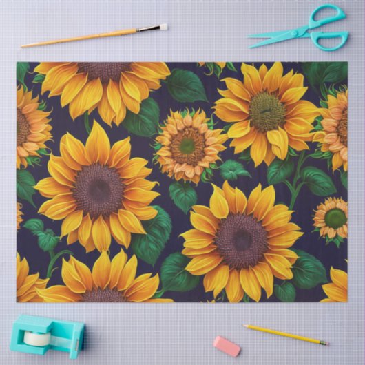 Schöne Trendy Sonnenblumensammlung Seidenpapier (Basteln)