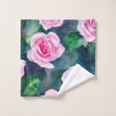 Schöne trendy Wasserfarbe Rosen Sammlung Badhandtuch Set (Waschlappen)