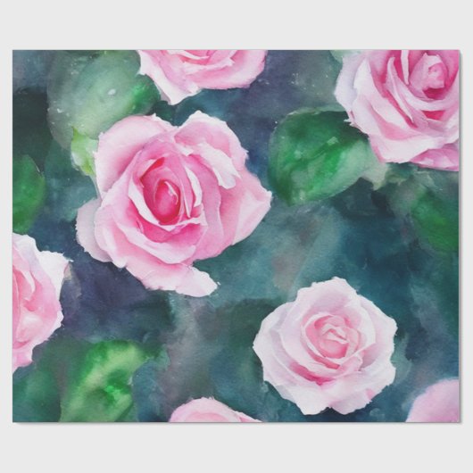 Schöne trendy Wasserfarbe Rosen Sammlung Geschenkpapier (Flach)