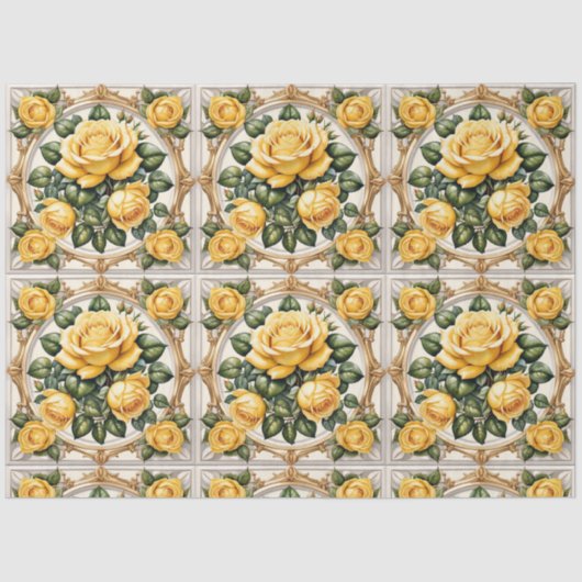 Schöne trendy Yellow Rose Collection Seidenpapier (Vorderseite)