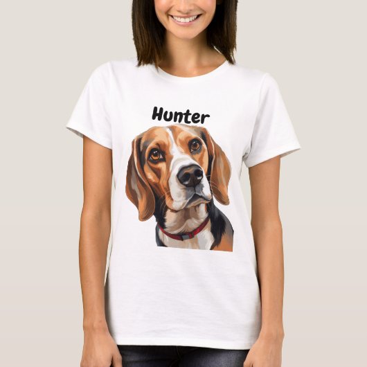 SCHÖNE TRI-FARBE BEAGLE HUNDE GESICHT T-Shirt (Vorderseite)