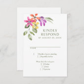 Schöne Tropenblumenhochzeit RSVP Karte (Vorne/Hinten)