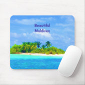 Schöne Tropeninsel auf den Malediven Mousepad (Mit Mouse)