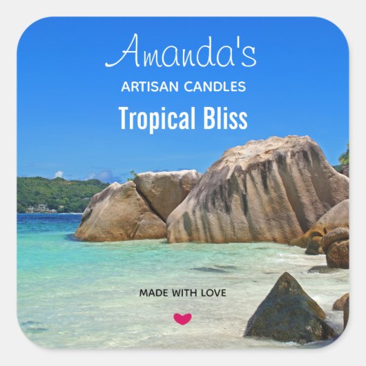 Schöne Tropenkanone oder Seife Biz Quadratischer Aufkleber (Vorderseite)