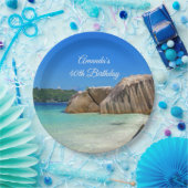 Schöne Tropenmeerküste Rocky Coastline Geburtstag Pappteller (Party)