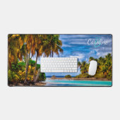 Schöne Tropical Island Beach Ocean Seascape Schreibtischunterlage (Tastatur & Maus)