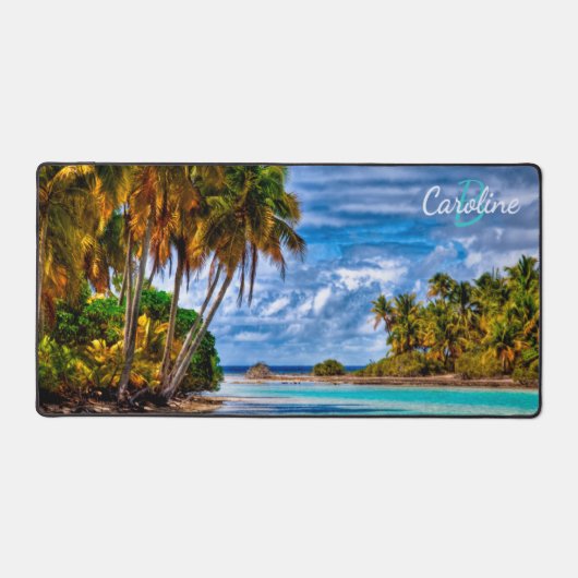 Schöne Tropical Island Beach Ocean Seascape Schreibtischunterlage (Vorderseite)
