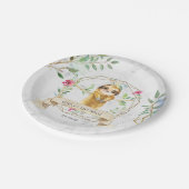 Schöne Tropical Sloth Babydusche Pappteller (Schrägansicht)