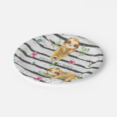 Schöne Tropical Sloth Babydusche Pappteller (Schrägansicht)